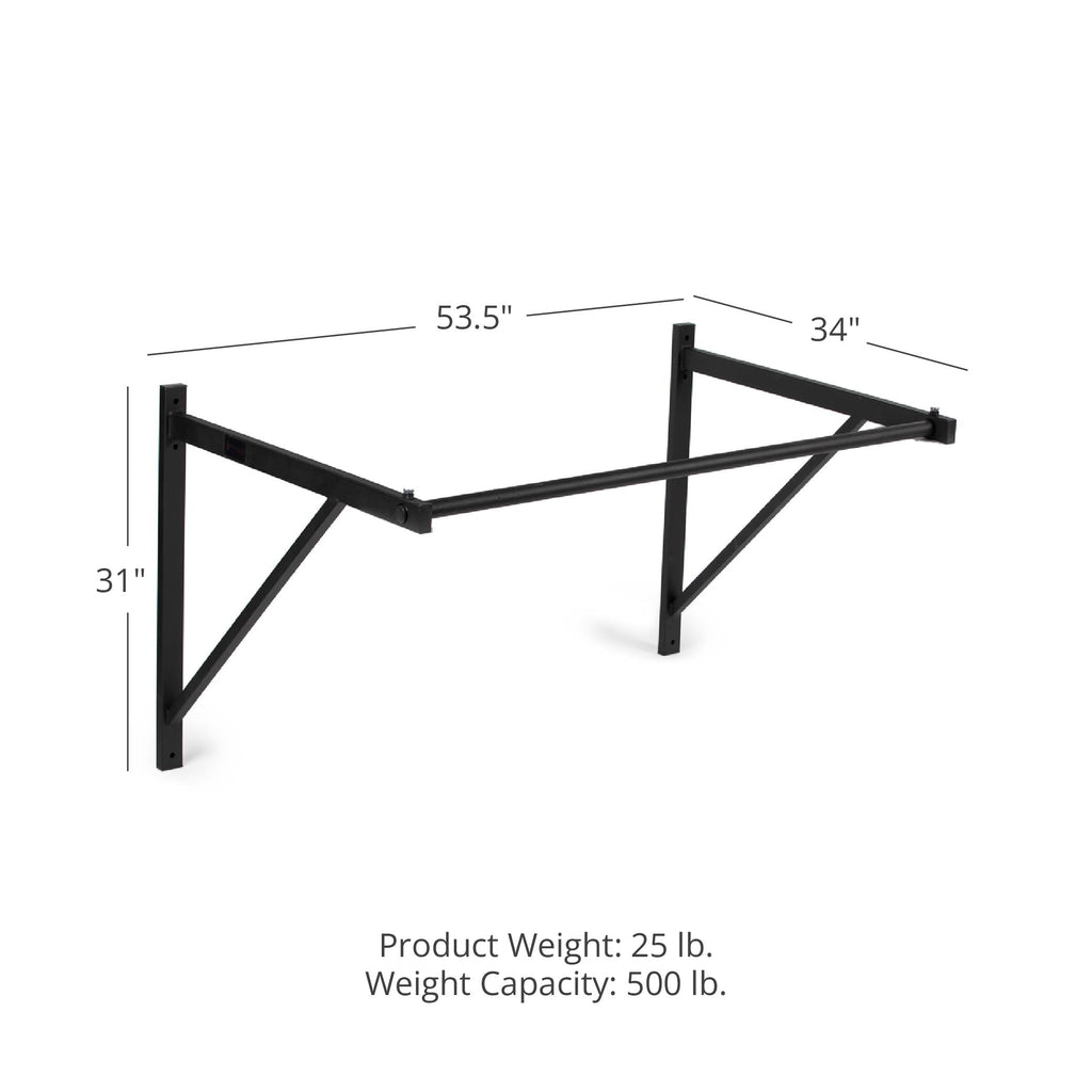 Wall Mounted Pull Up Chin Up Bar With 8" Wood Olympic Gymnastic Rings Current price: