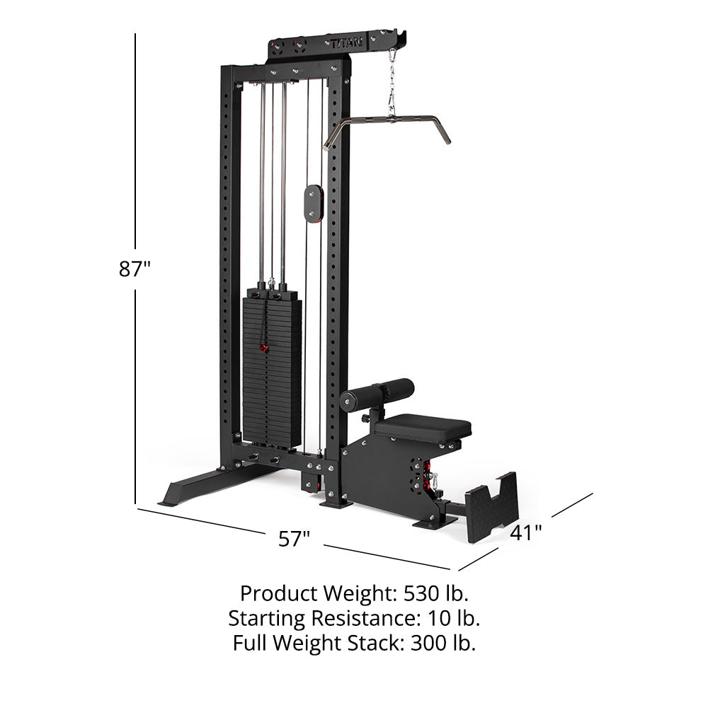 Lat Tower Pulldown & Cable Row Machine | 10 - 300 LB Selector