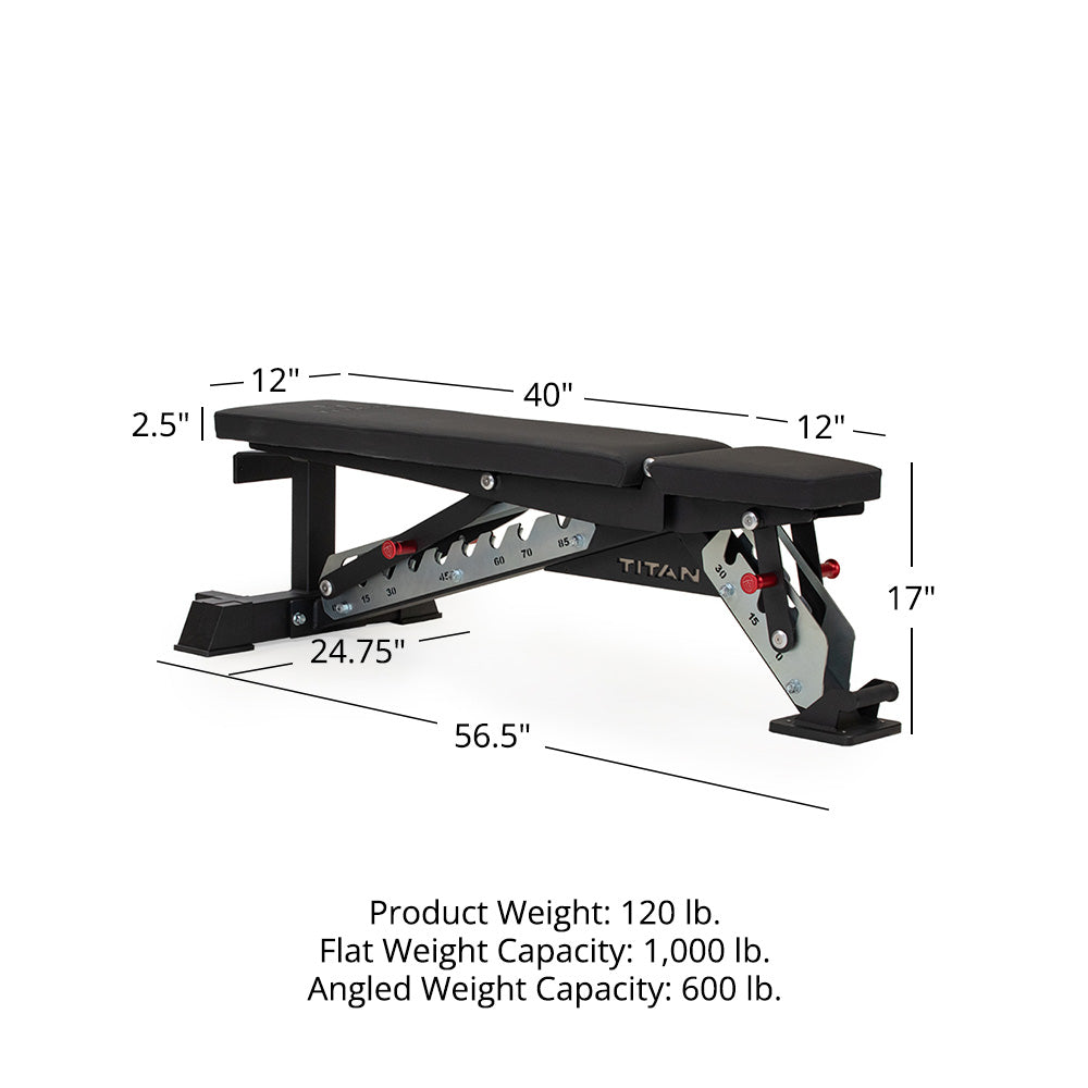 TITAN Series Adjustable Bench | Black/Silver