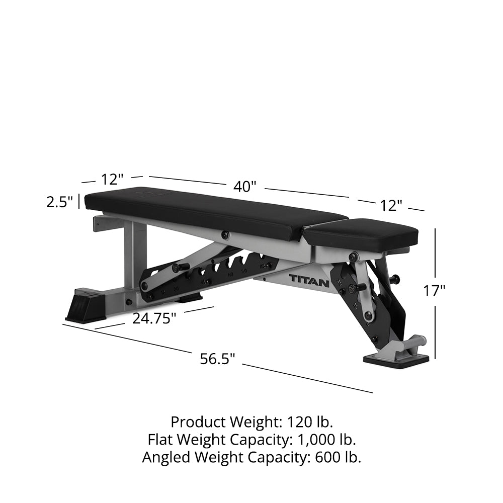 TITAN Series Adjustable Bench | Silver