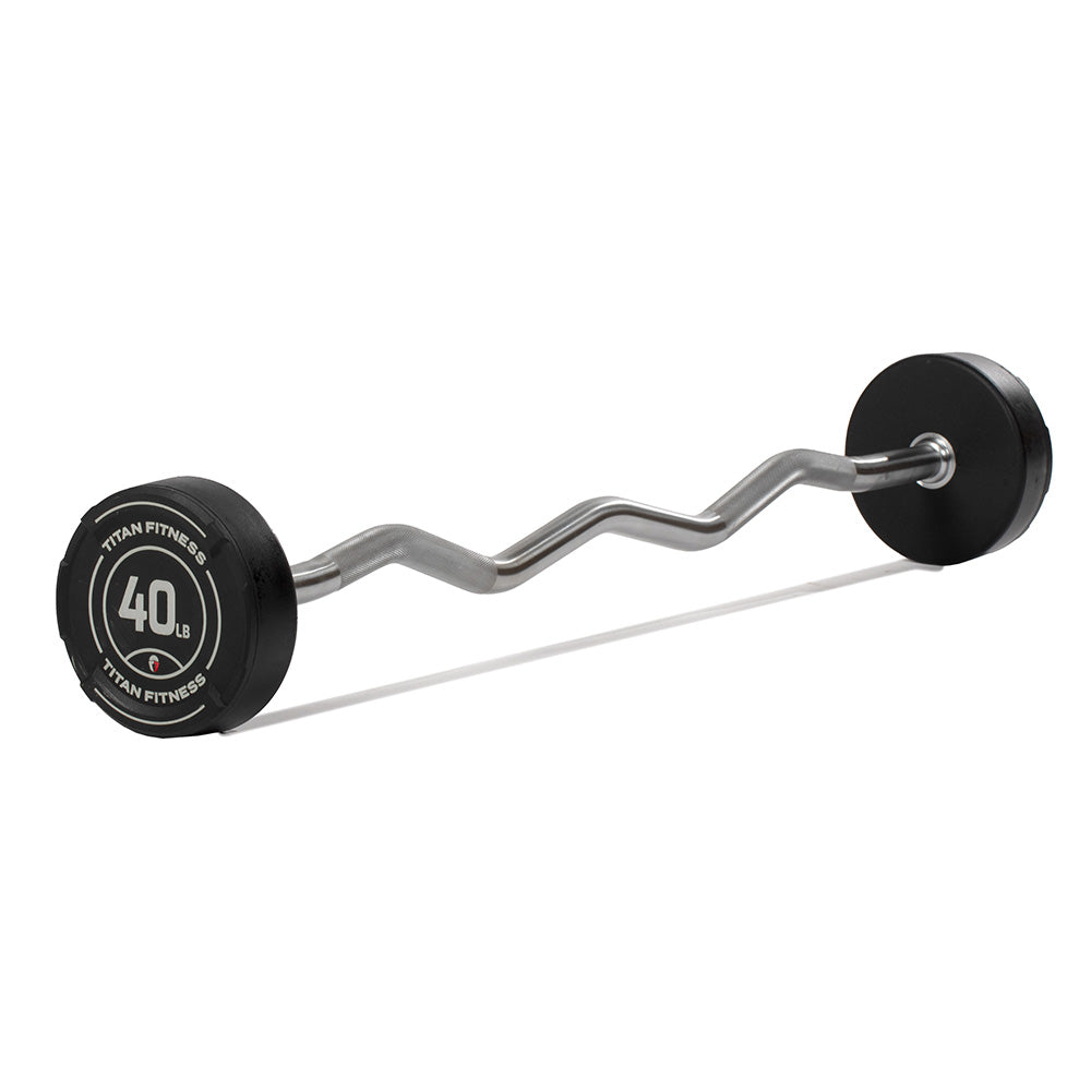 50 LB EZ Curl Fixed Urethane Barbell
