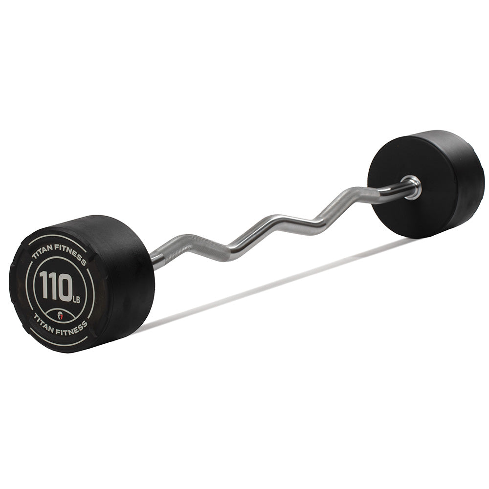 110 LB EZ Curl Fixed Urethane Barbells