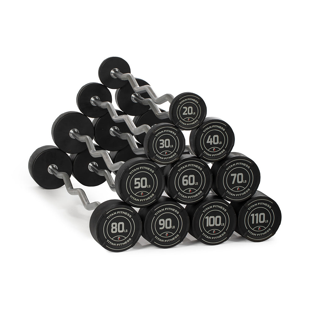 EZ Curl Fixed Urethane Barbells | 2