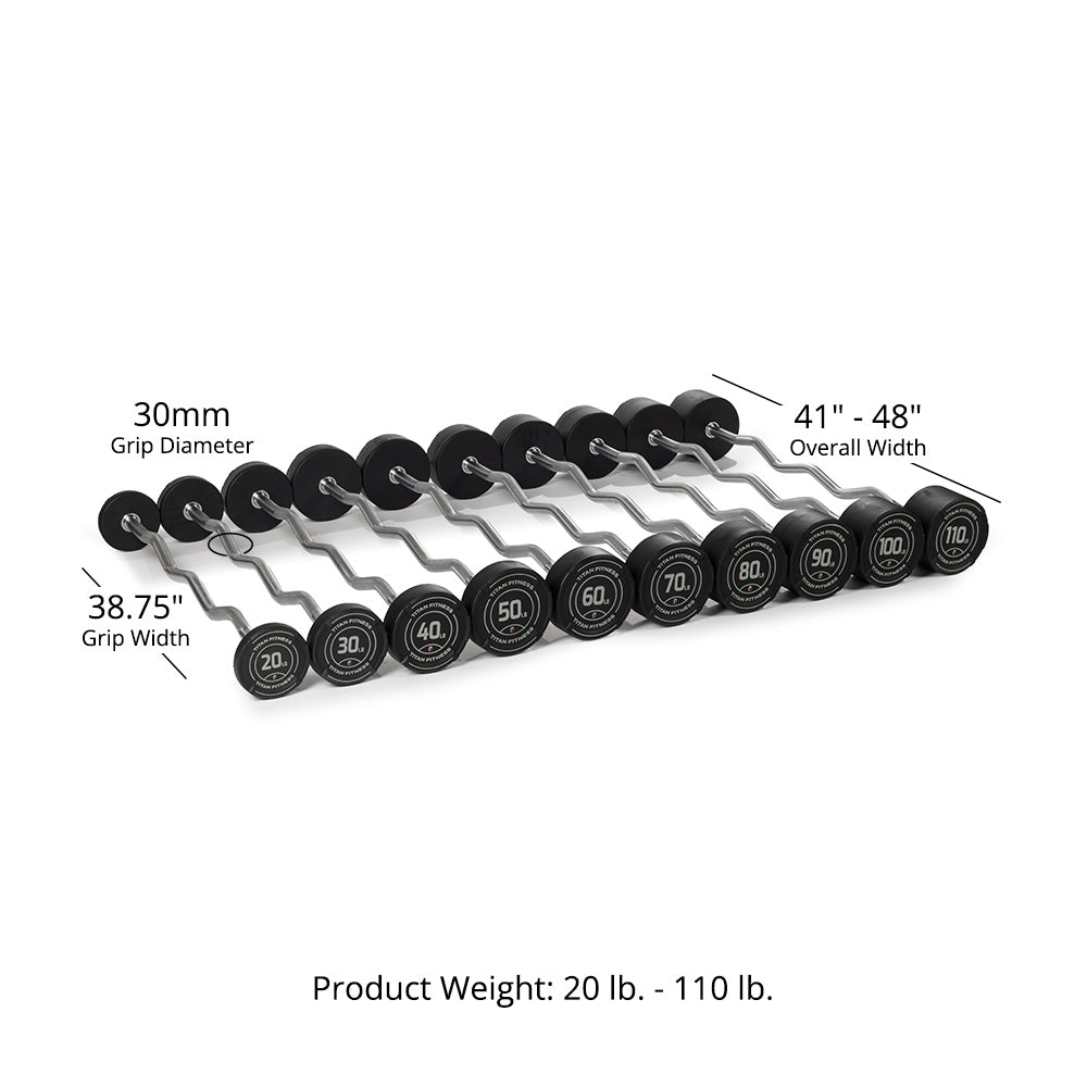 EZ Curl Fixed Urethane Barbells | Detail