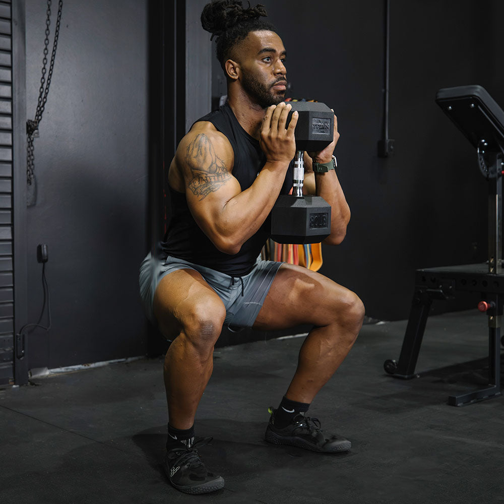 Rubber Hex Dumbbells With Chrome Handle | 1