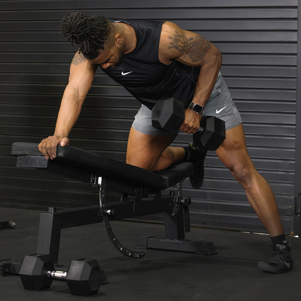 Rubber Hex Dumbbells With Chrome Handle | 4
