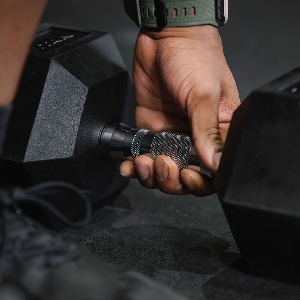 Rubber Hex Dumbbells With Chrome Handle | 5