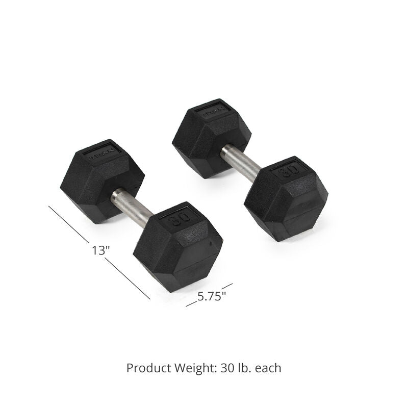 Straight Stainless Steel Hex Dumbbells | 30 LB Detail