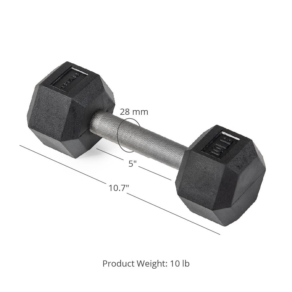 Straight Stainless Steel Hex Dumbbells | 10 LB Detail