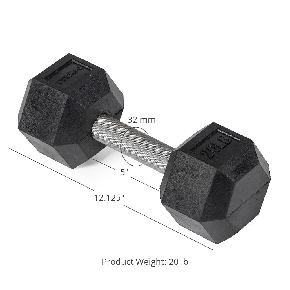 Straight Stainless Steel Hex Dumbbells | 20 LB Detail