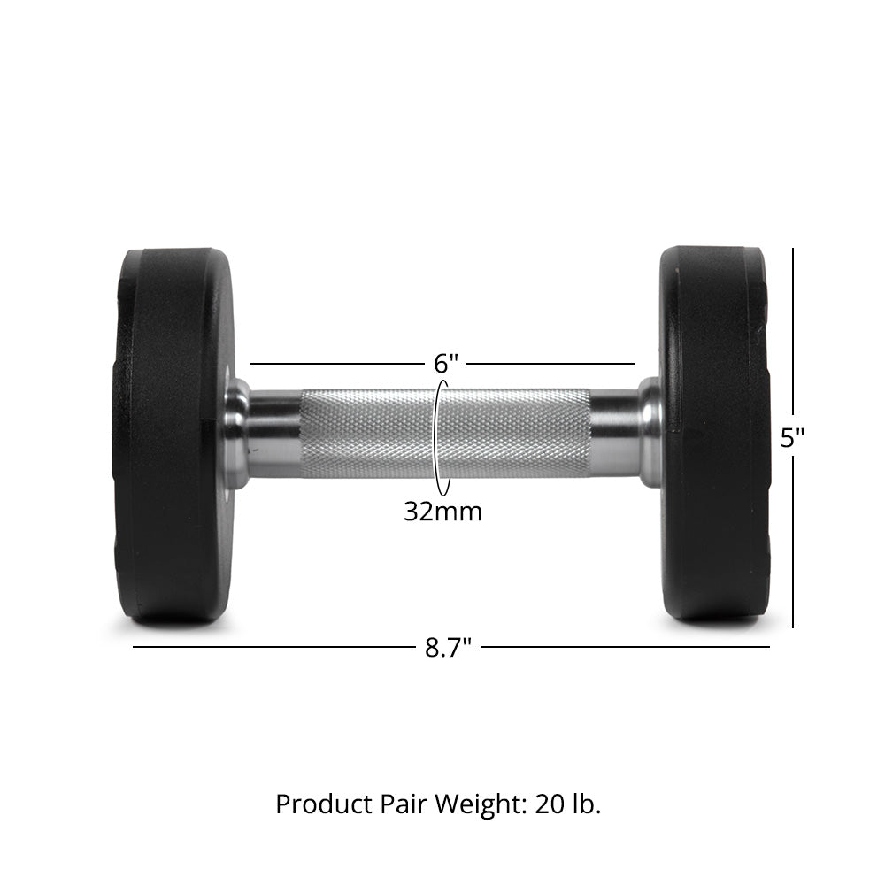 LB Round Urethane Dumbbells | 10 LB Detail