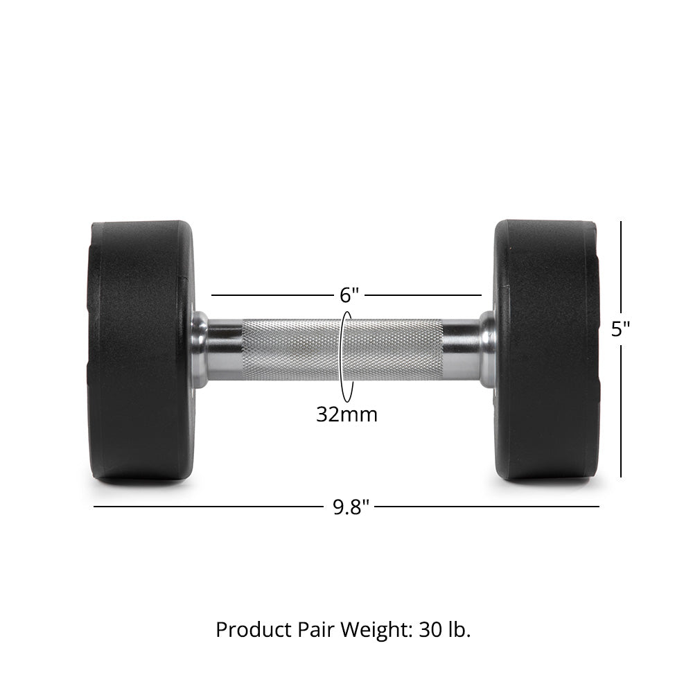 LB Round Urethane Dumbbells | 15 LB Detail