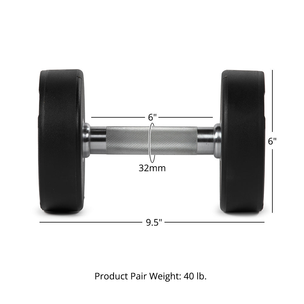 LB Round Urethane Dumbbells | 20 LB Detail
