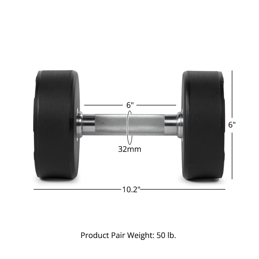 LB Round Urethane Dumbbells | 25 LB Detail