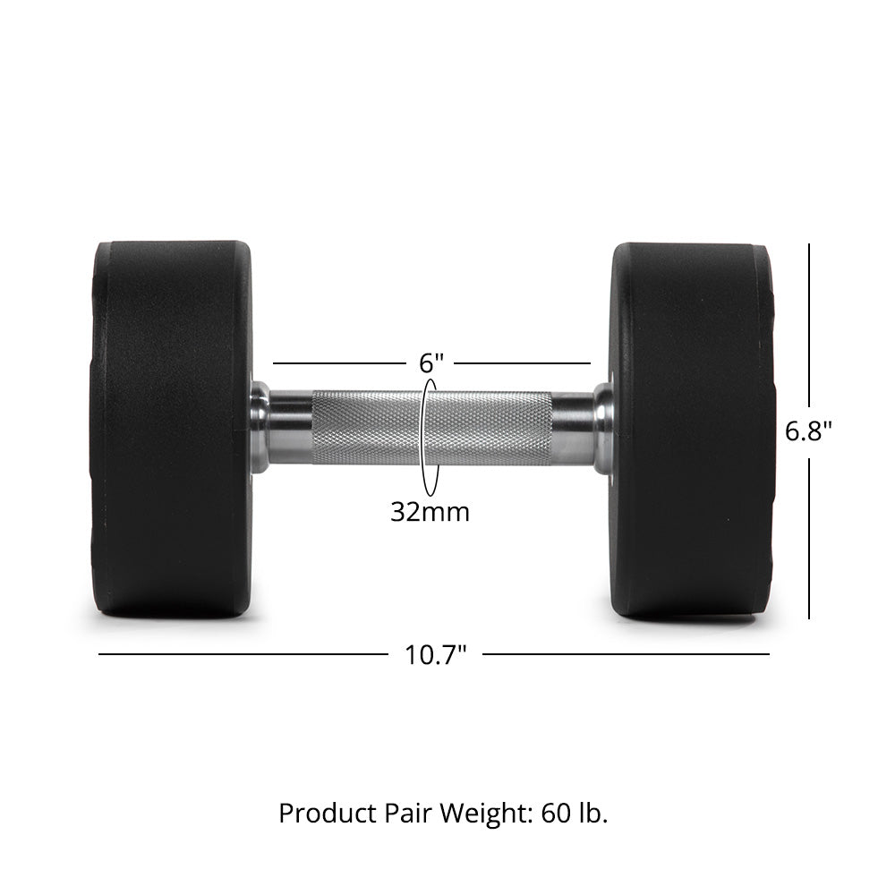 LB Round Urethane Dumbbells | 30 LB Detail