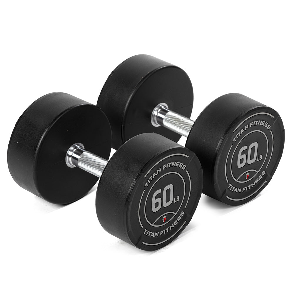 LB Round Urethane Dumbbells | 60 LB