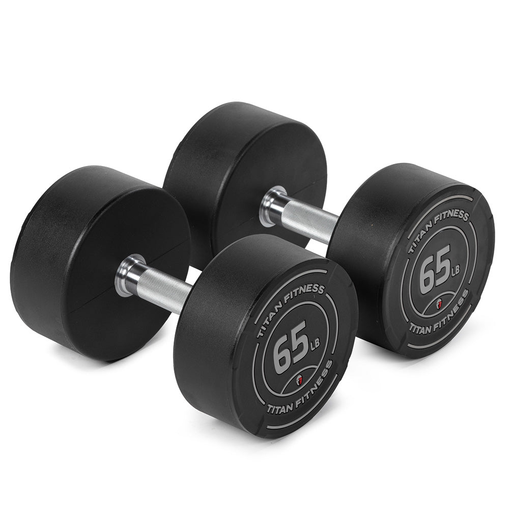LB Round Urethane Dumbbells | 65 LB