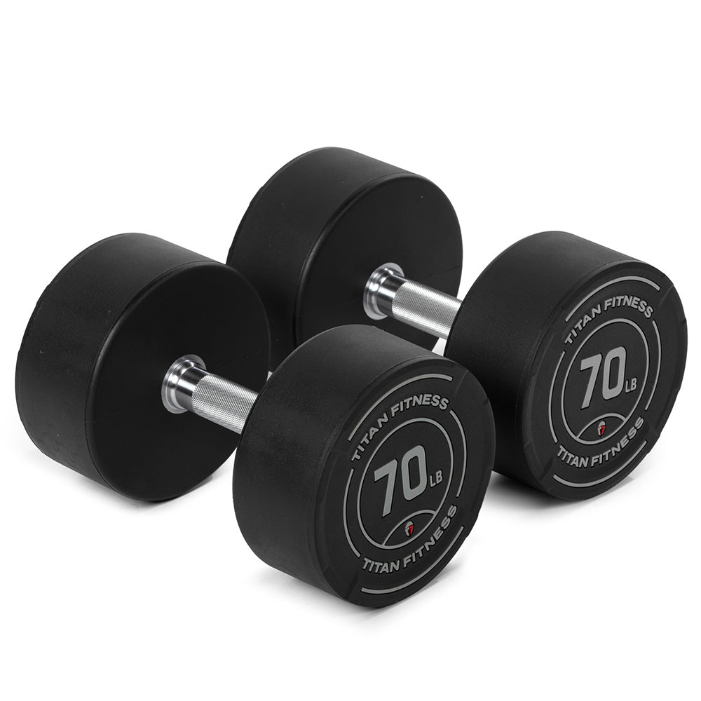 LB Round Urethane Dumbbells | 70 LB