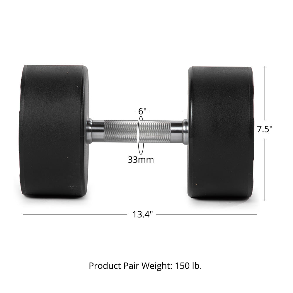 LB Round Urethane Dumbbells | 75 LB Detail