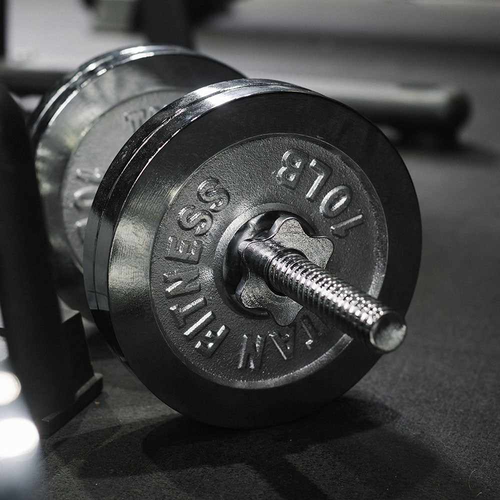 200 LB Set Adjustable Chrome Dumbbells