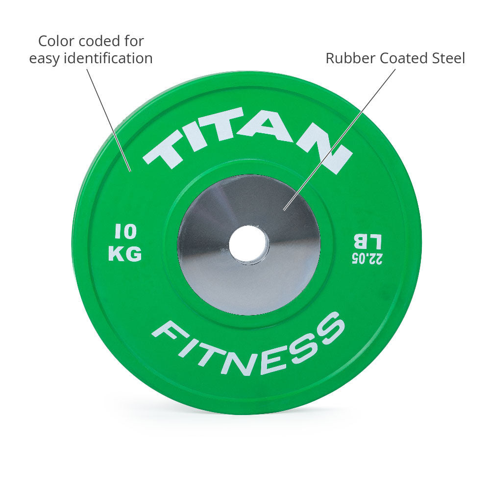 KG Elite Color Olympic Bumper Plates | 10 KG Pair Detail