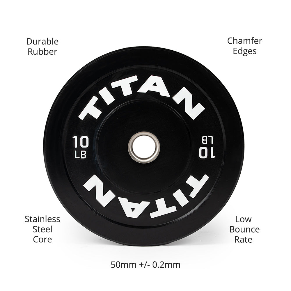 LB Economy Black Bumper Plates | 10 LB Detail 2