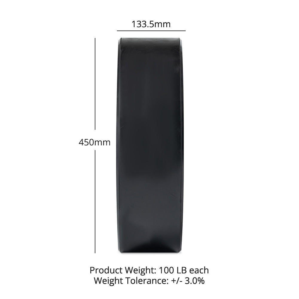 LB Economy Black Bumper Plates | 100 LB Detail 3