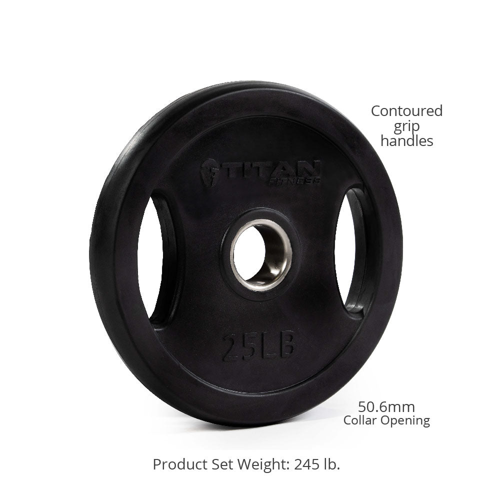 LB Black Grip Plates | 245 LB Set