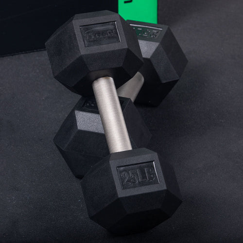 Straight Stainless Steel Hex Dumbbells | 1
